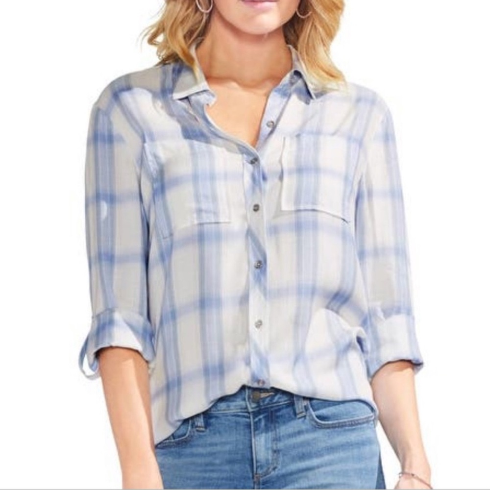 Vince Camuto Tartan Plaid Camp Shirt